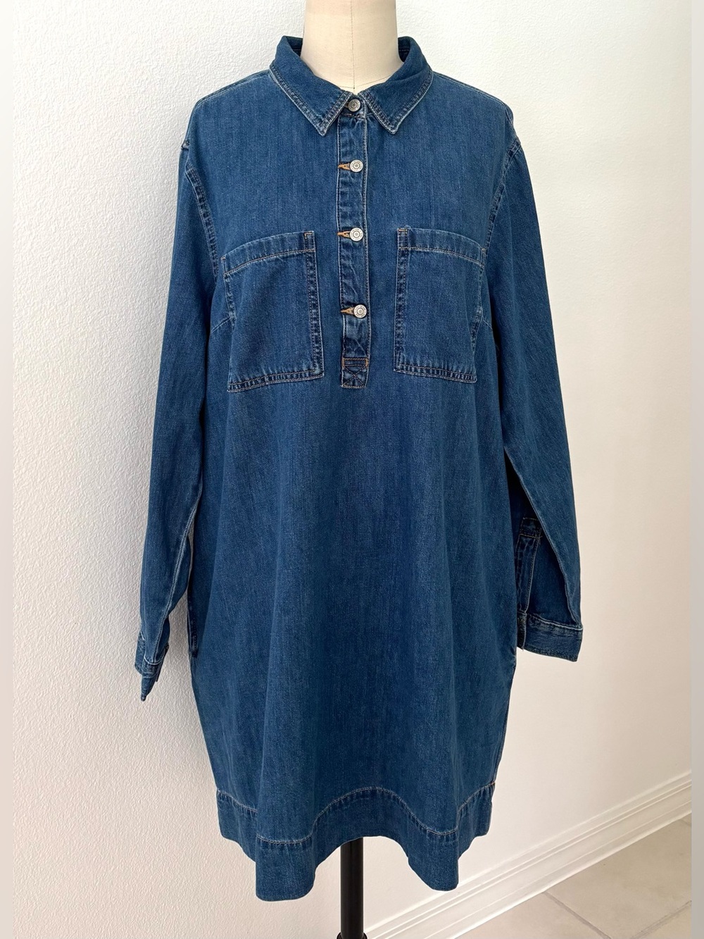 GAP Denim Shirt Dress NWT Long Sleeves Pockets XL